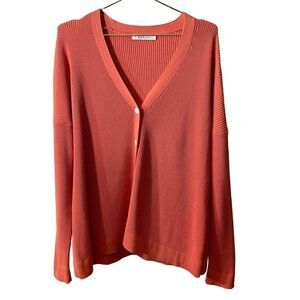 Kokun Button-Down Oversized Cotton Cardigan Sweater Size XL NWOT